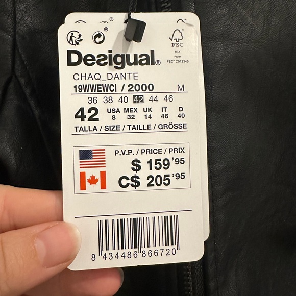 NWT Desigual Vegan Soft Leather Bomber Jacket  - LAST CHANCE - Picture 5 of 14